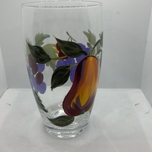 Vintage Glass Tumblers pear and grapes